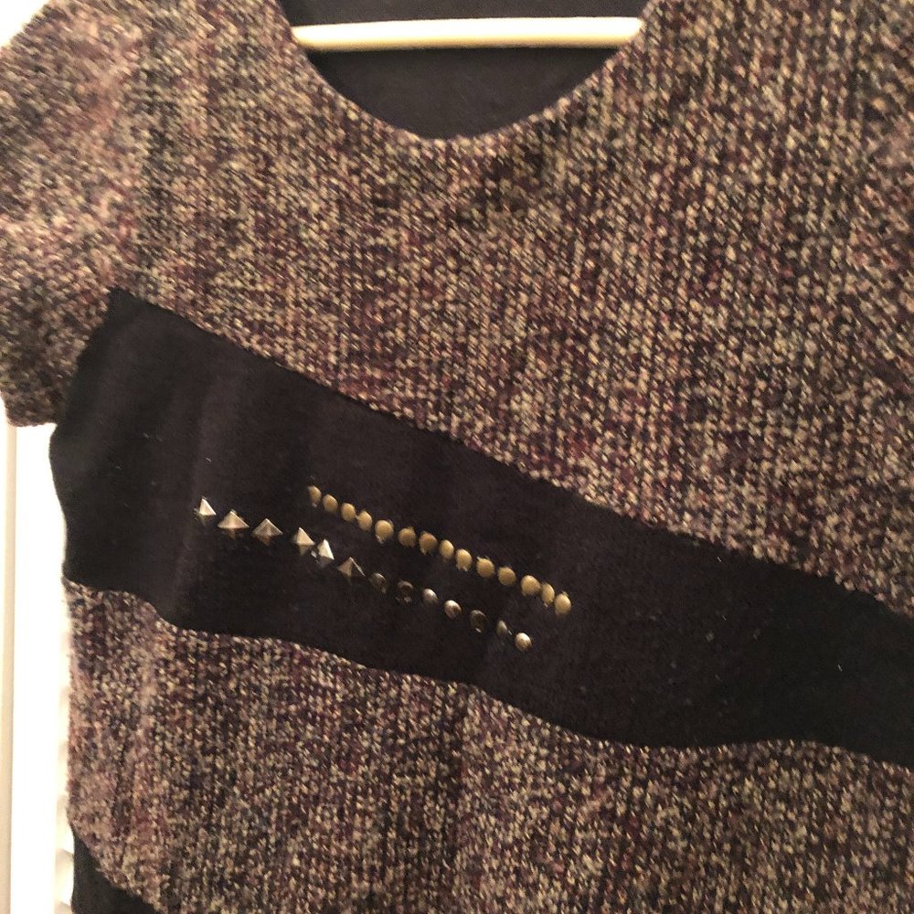 Winter tunic short-sleeve jersey, mixed material - Picture 6 of 6